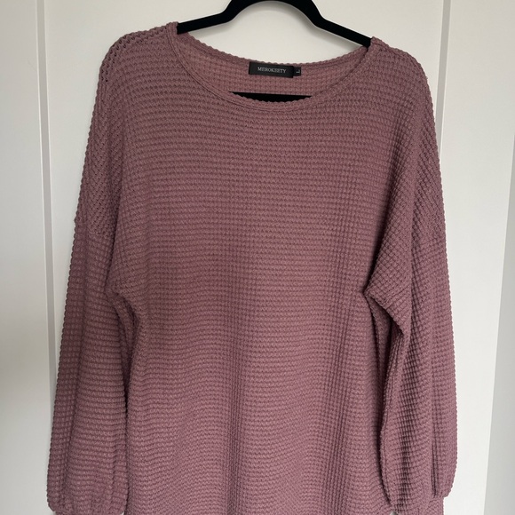 Merokeety Sweaters - Women's Mauve Waffle Knit Sweater